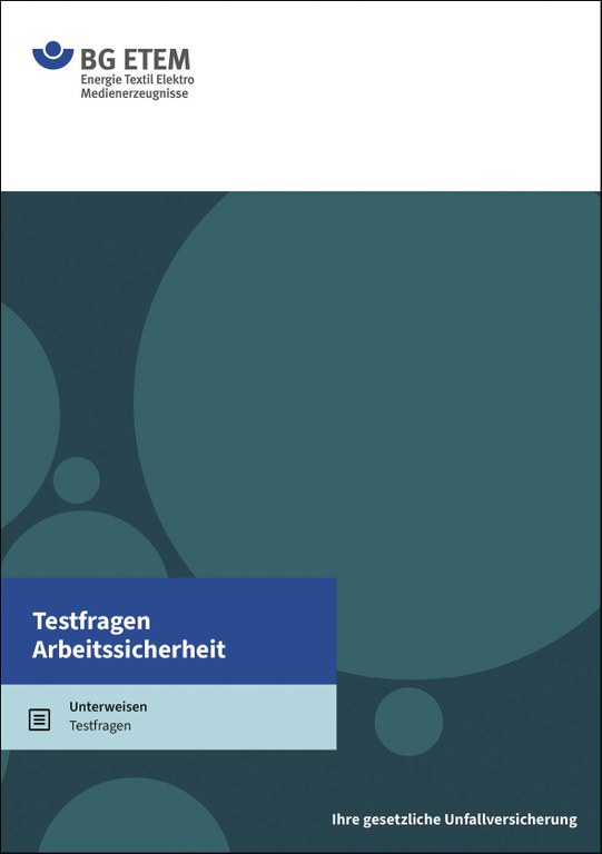 Broschüre mit Testfragen zur Arbeitssicherheit