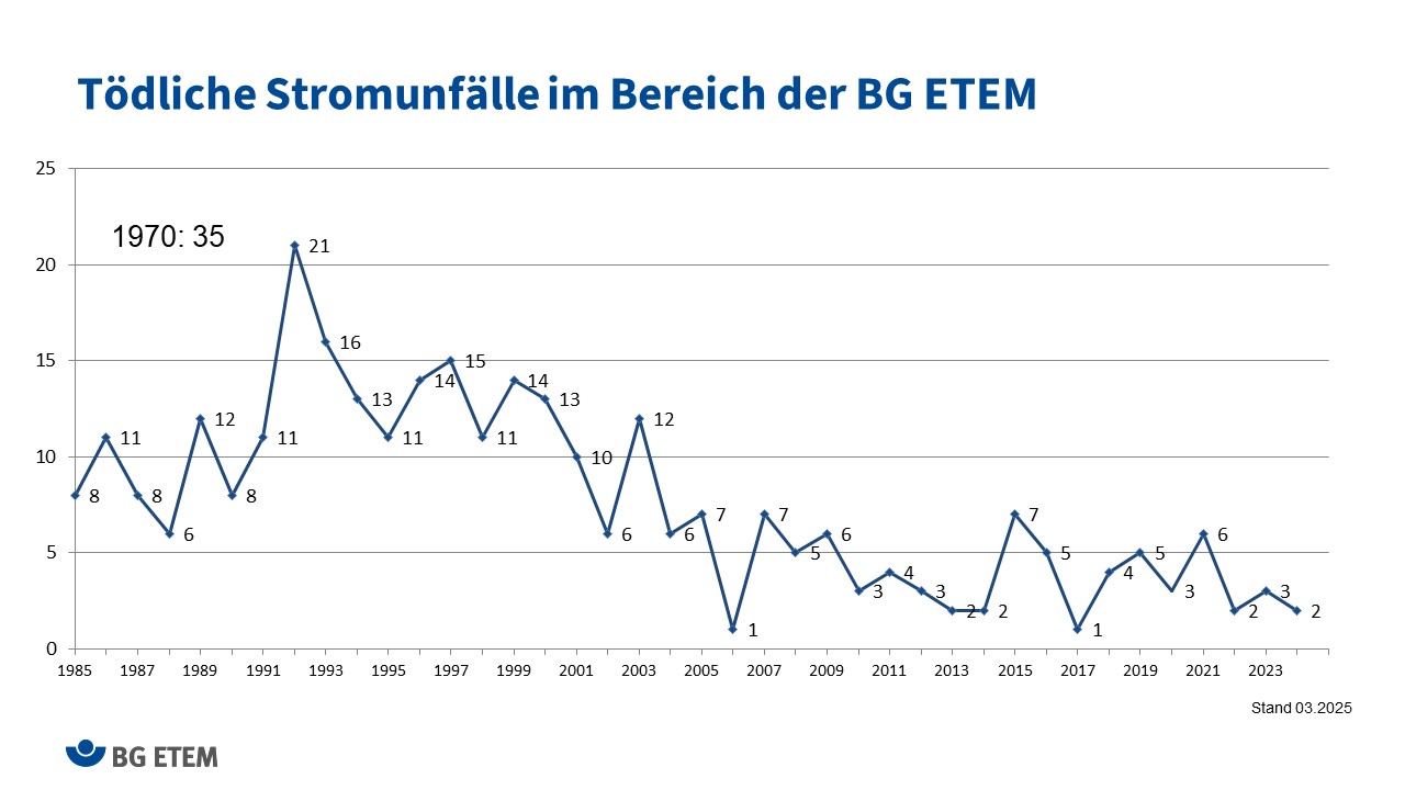 Tödliche Stromunfälle im Bereich der BG ETEM